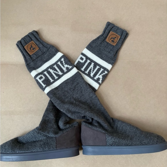 PINK Victoria's Secret Other - Victoria’s Secret Pink DOG SWEATER KNEE HIGH SOCK SLIPPER MUKLUK BOOT